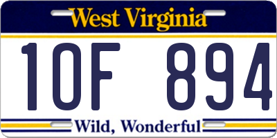 WV license plate 1OF894