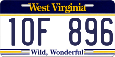 WV license plate 1OF896
