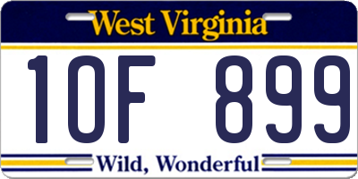 WV license plate 1OF899