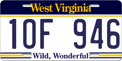 WV license plate 1OF946