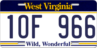 WV license plate 1OF966