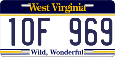 WV license plate 1OF969