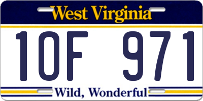 WV license plate 1OF971