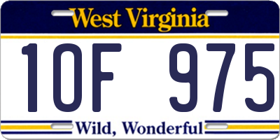 WV license plate 1OF975