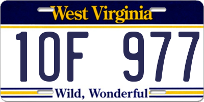 WV license plate 1OF977