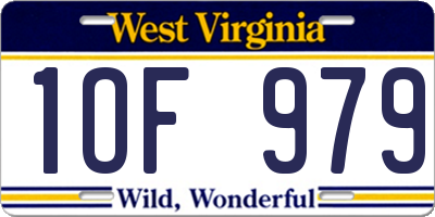 WV license plate 1OF979