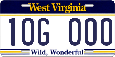 WV license plate 1OG000
