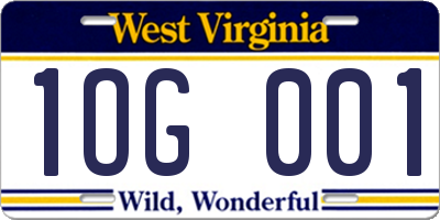 WV license plate 1OG001