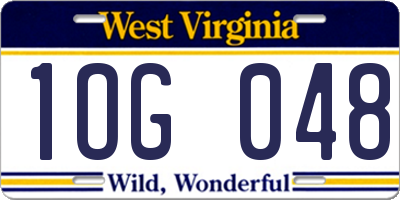 WV license plate 1OG048