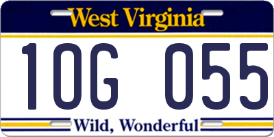 WV license plate 1OG055