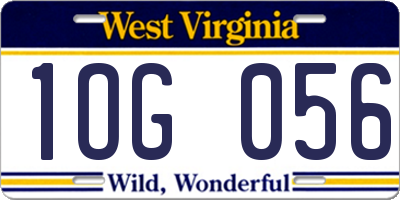 WV license plate 1OG056