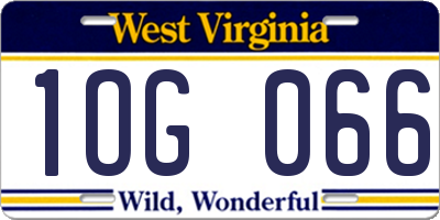 WV license plate 1OG066