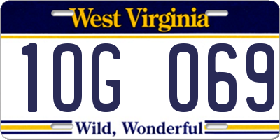 WV license plate 1OG069