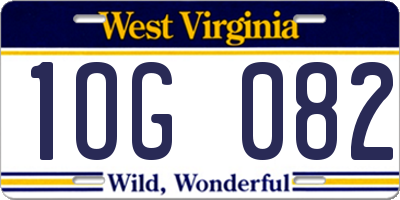 WV license plate 1OG082