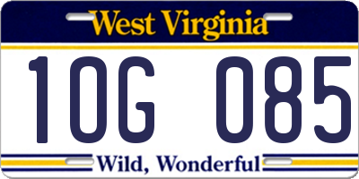 WV license plate 1OG085