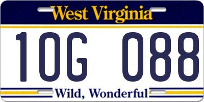 WV license plate 1OG088