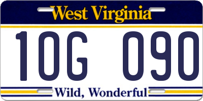 WV license plate 1OG090