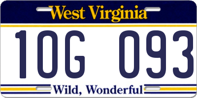 WV license plate 1OG093