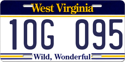 WV license plate 1OG095