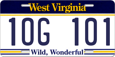 WV license plate 1OG101