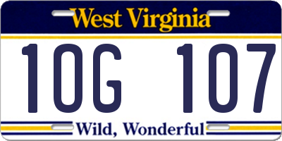 WV license plate 1OG107