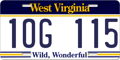 WV license plate 1OG115