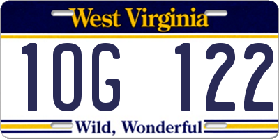 WV license plate 1OG122