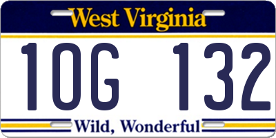 WV license plate 1OG132
