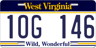 WV license plate 1OG146
