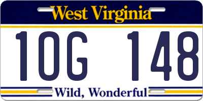 WV license plate 1OG148