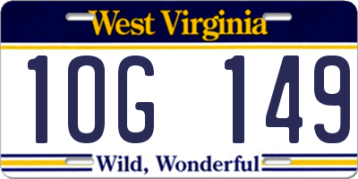 WV license plate 1OG149