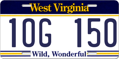 WV license plate 1OG150