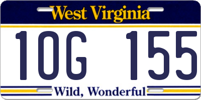 WV license plate 1OG155