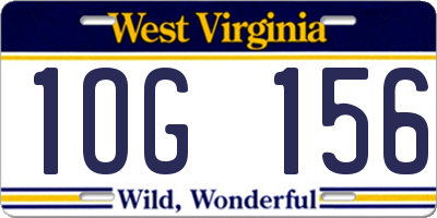 WV license plate 1OG156
