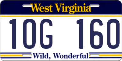 WV license plate 1OG160