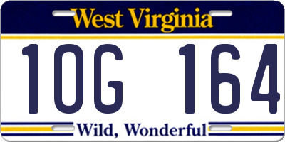 WV license plate 1OG164