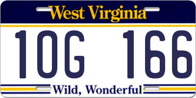 WV license plate 1OG166