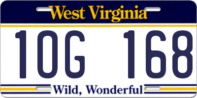WV license plate 1OG168