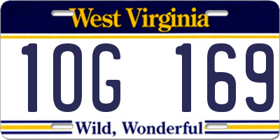 WV license plate 1OG169