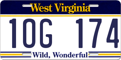 WV license plate 1OG174
