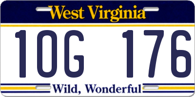 WV license plate 1OG176