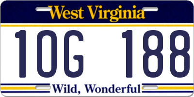 WV license plate 1OG188