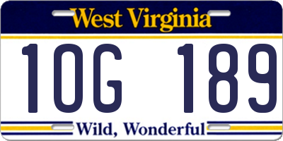 WV license plate 1OG189