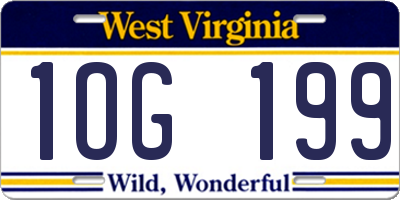 WV license plate 1OG199