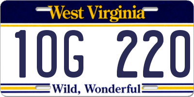 WV license plate 1OG220