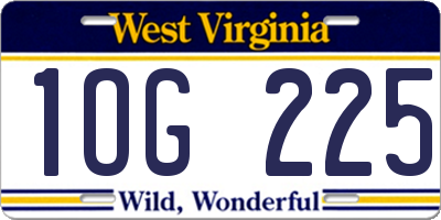WV license plate 1OG225
