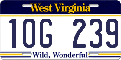 WV license plate 1OG239