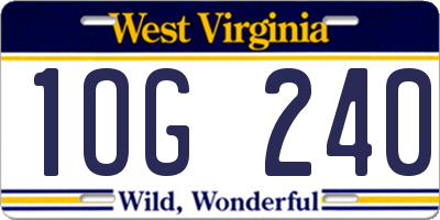 WV license plate 1OG240