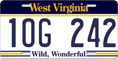 WV license plate 1OG242