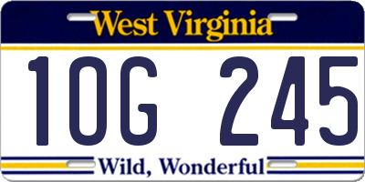 WV license plate 1OG245